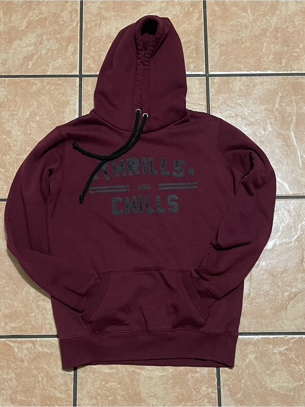 Send offer to me Burgundy 'Thrills and Chills' Pullover Hoodie